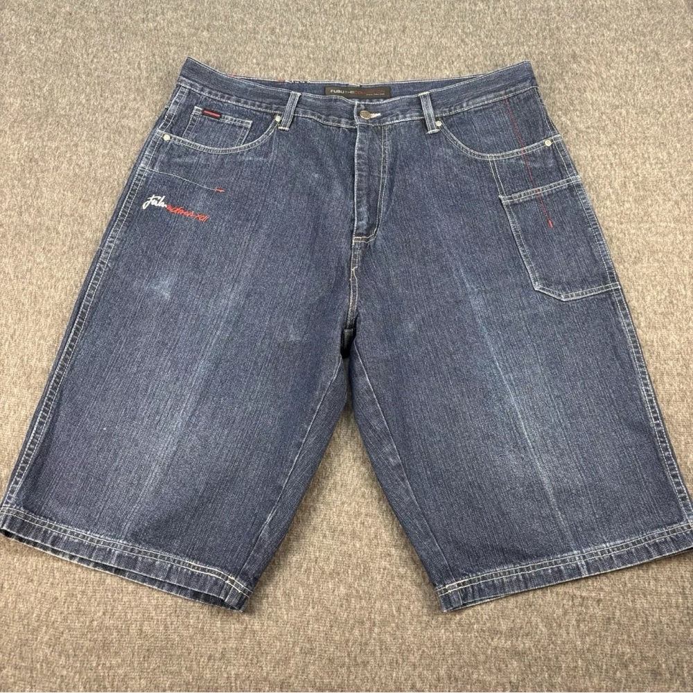 FUBU Denim Shorts Men’s 40 Baggy Vtg Jhorts Y2K 90s Carpenter Grunge Streetwear